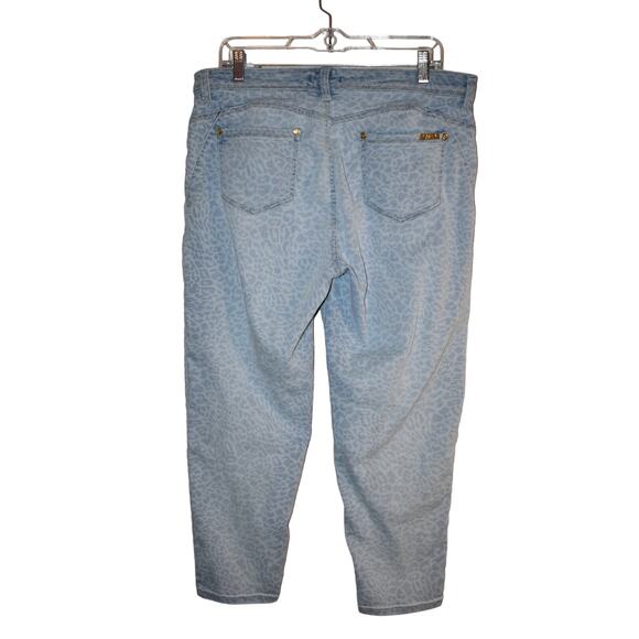 IMAN Global Chic 360 Blue Leopard Secret Sculpt Skinny Crop - Picture 3 of 6